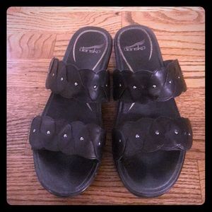 Black Dansko slide sandals